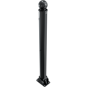 Ornamental bollard | Series 474B | � 76 mm | foldable, self-engaging lockto be fixed by plugs, with base plate 100 x 150 mm | with Euro profile cylinder lock and three keys | without eyelet